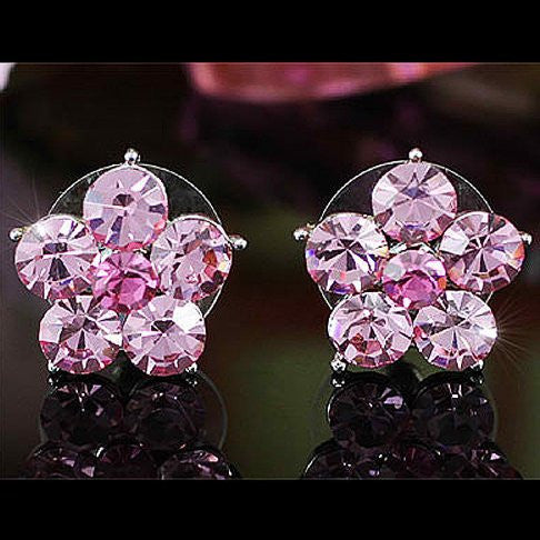 Wholesale Free Shipping 3 Carat Silver, Pink, Blue Flower