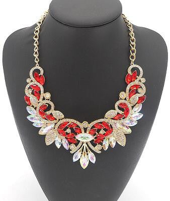 2016 Luxury Brand AB Shine Crystal Flower Necklace