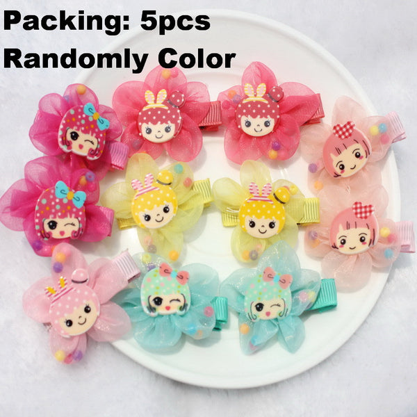 TS 5pcs Pumpkin flowers children baby girls hair