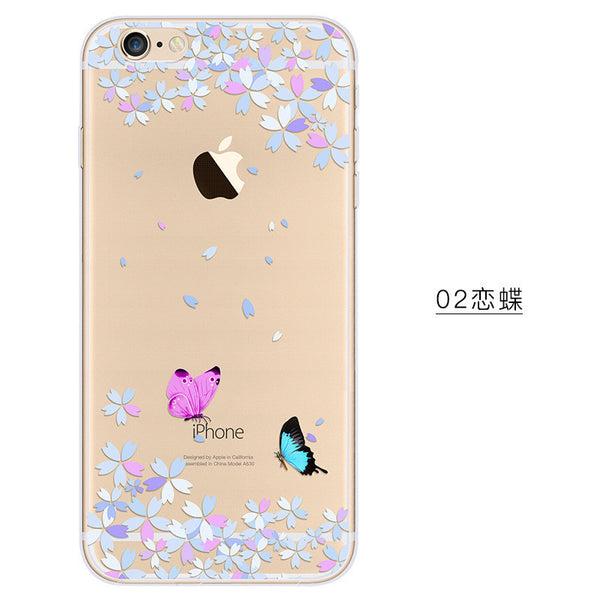 New Animal/Fruit Painted Clear Soft Phone Cases For Apple