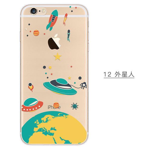 New Animal/Fruit Painted Clear Soft Phone Cases For Apple