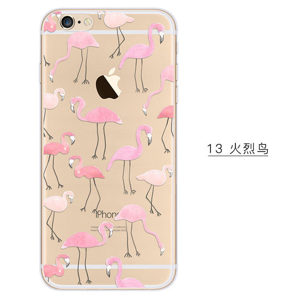 New Animal/Fruit Painted Clear Soft Phone Cases For Apple