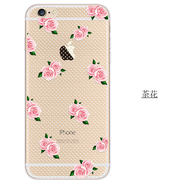 New Animal/Fruit Painted Clear Soft Phone Cases For Apple