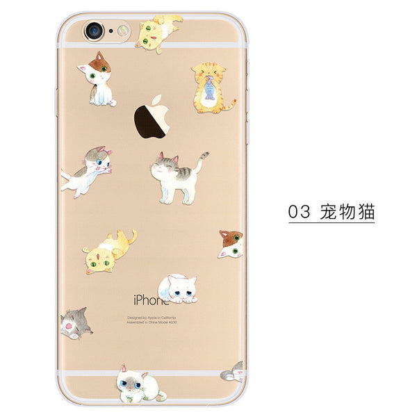 New Animal/Fruit Painted Clear Soft Phone Cases For Apple