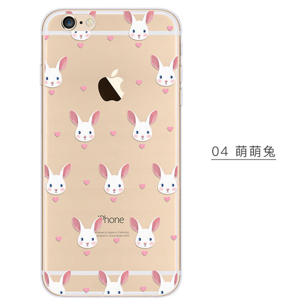 New Animal/Fruit Painted Clear Soft Phone Cases For Apple