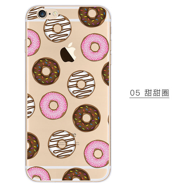 New Animal/Fruit Painted Clear Soft Phone Cases For Apple