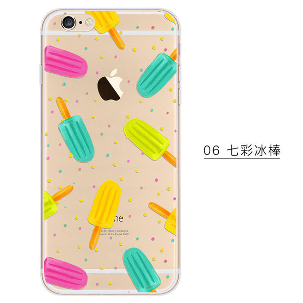 New Animal/Fruit Painted Clear Soft Phone Cases For Apple