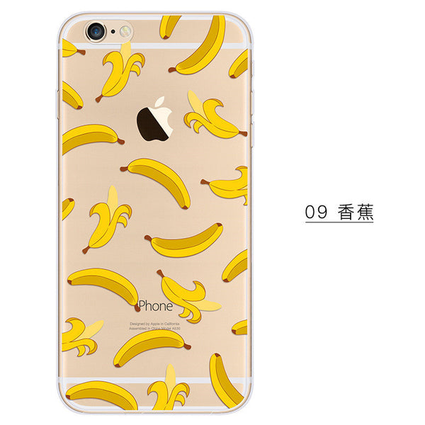 New Animal/Fruit Painted Clear Soft Phone Cases For Apple