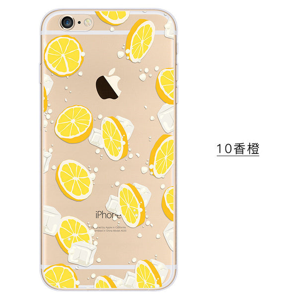 New Animal/Fruit Painted Clear Soft Phone Cases For Apple