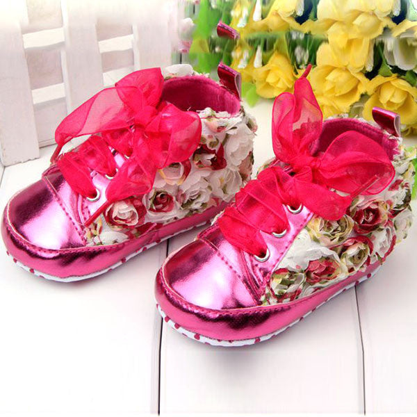 Hot Sale Cute Soft Gold Sole Crib Striped Baby Shoes