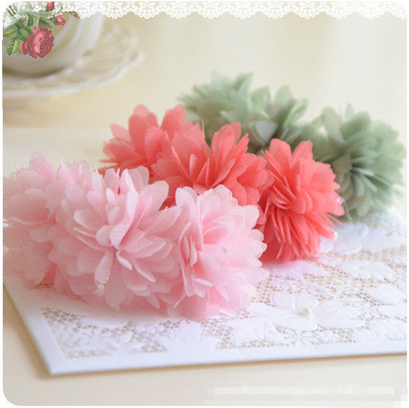 Fabric flower floral Hair rope clip baby girls accessories