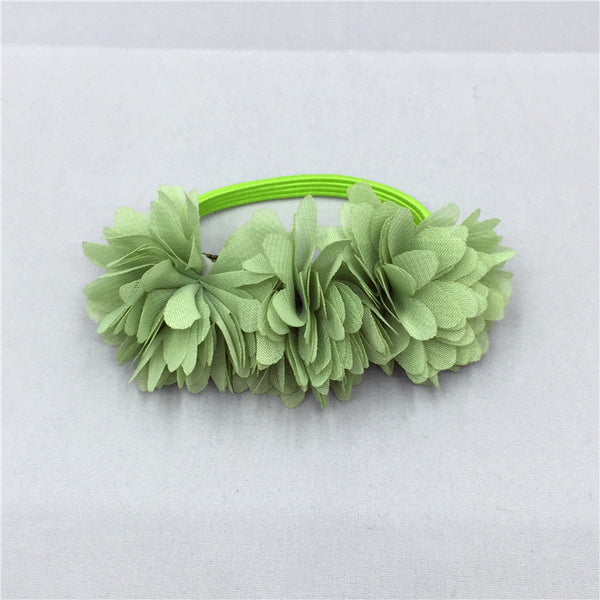 Fabric flower floral Hair rope clip baby girls accessories