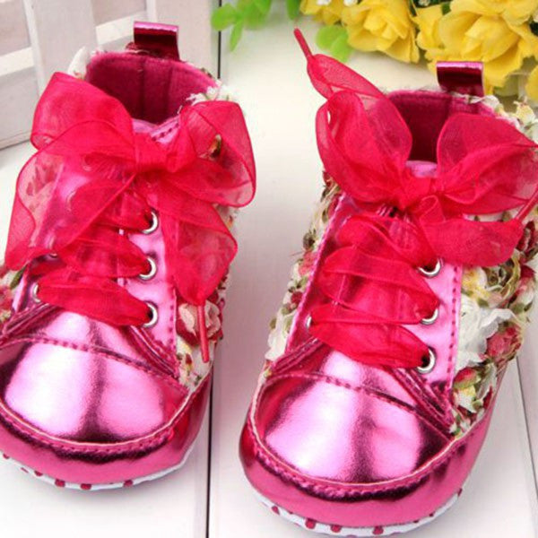 Newborn Baby Kids Girls Floral Anti-slip Shoes